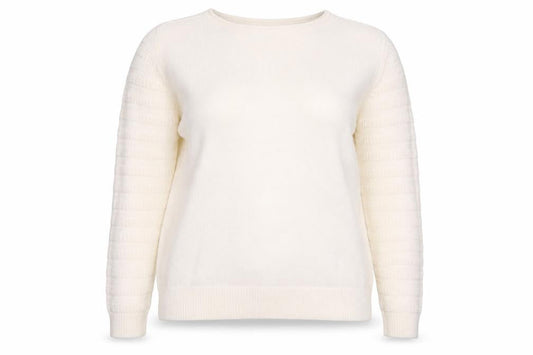 Isle Women's Ivory Pullover Jumper M, Long Sleeve Knit