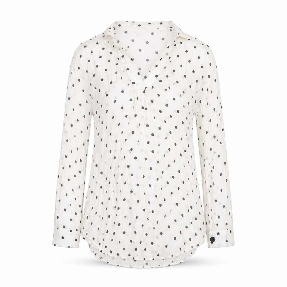 Mint Velvet Women's White Polka Dot Blouse, Size S
