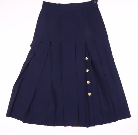 Antonette Women's Blue Pleated Midi Skirt Size 10