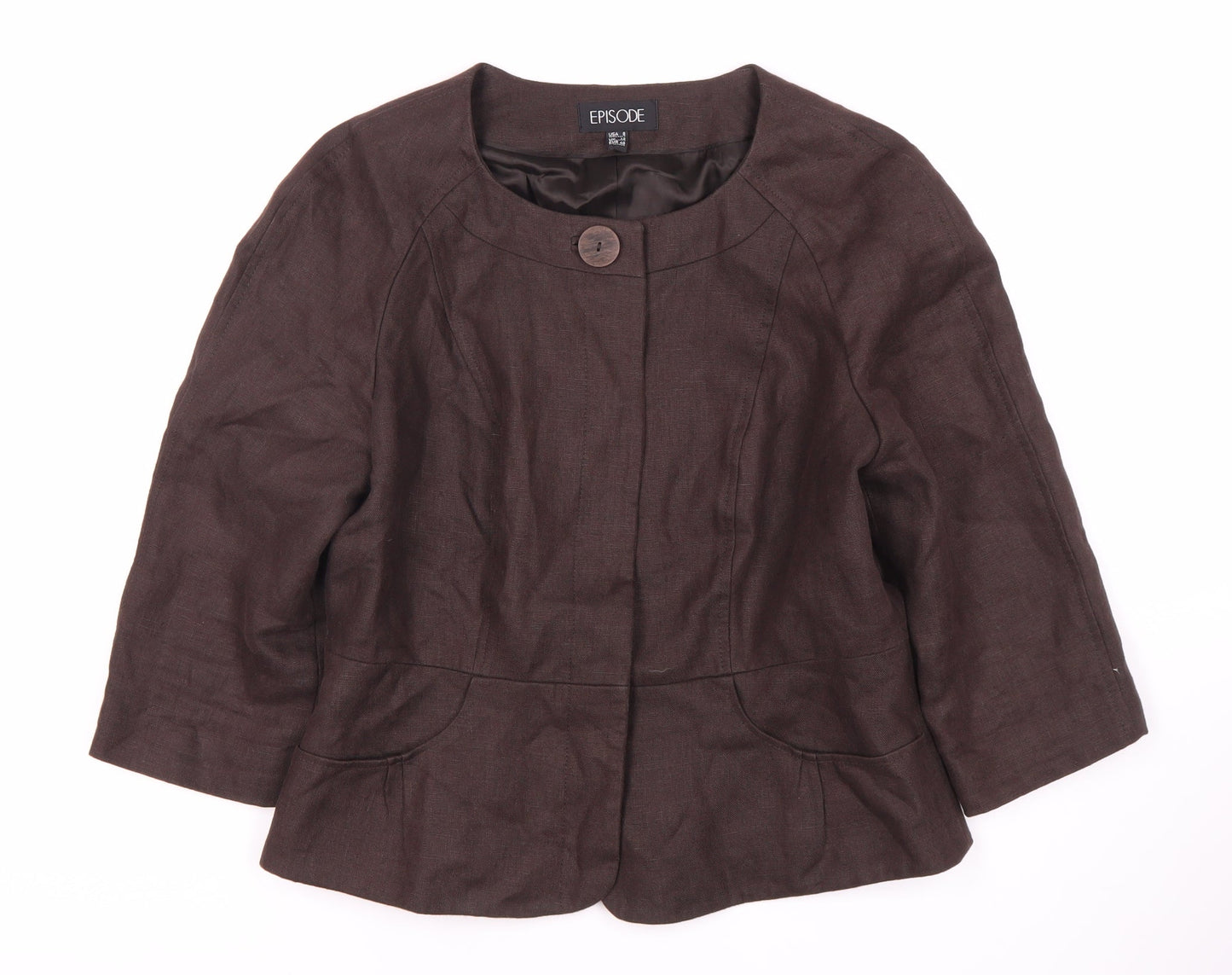 Episode Women's Brown Linen Blazer Size 12