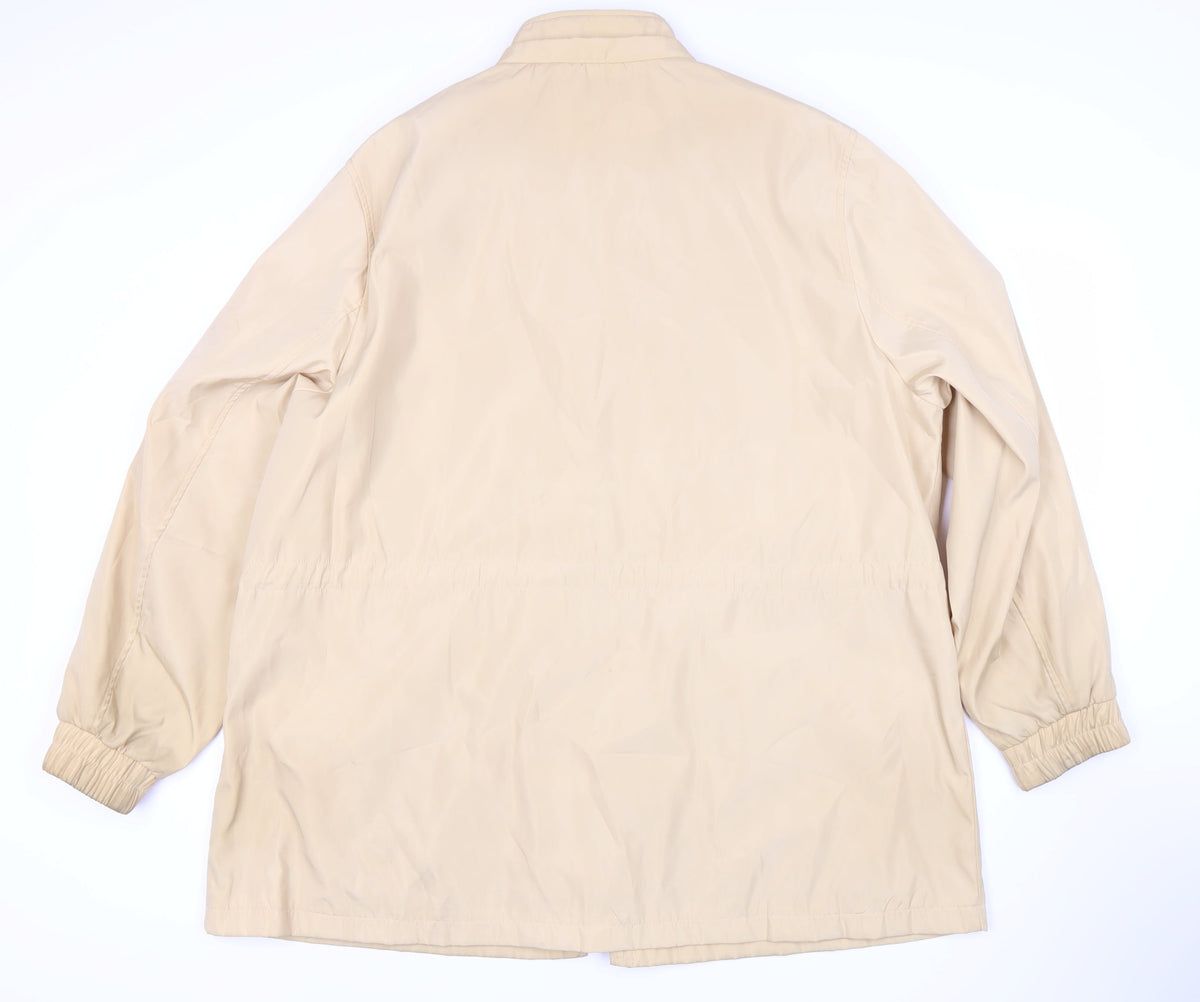 JBC Women's Beige Long Jacket with Zipped Pockets - Size 14