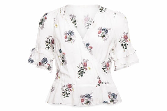Oasis Women's Multicoloured Floral Wrap Blouse Size 10