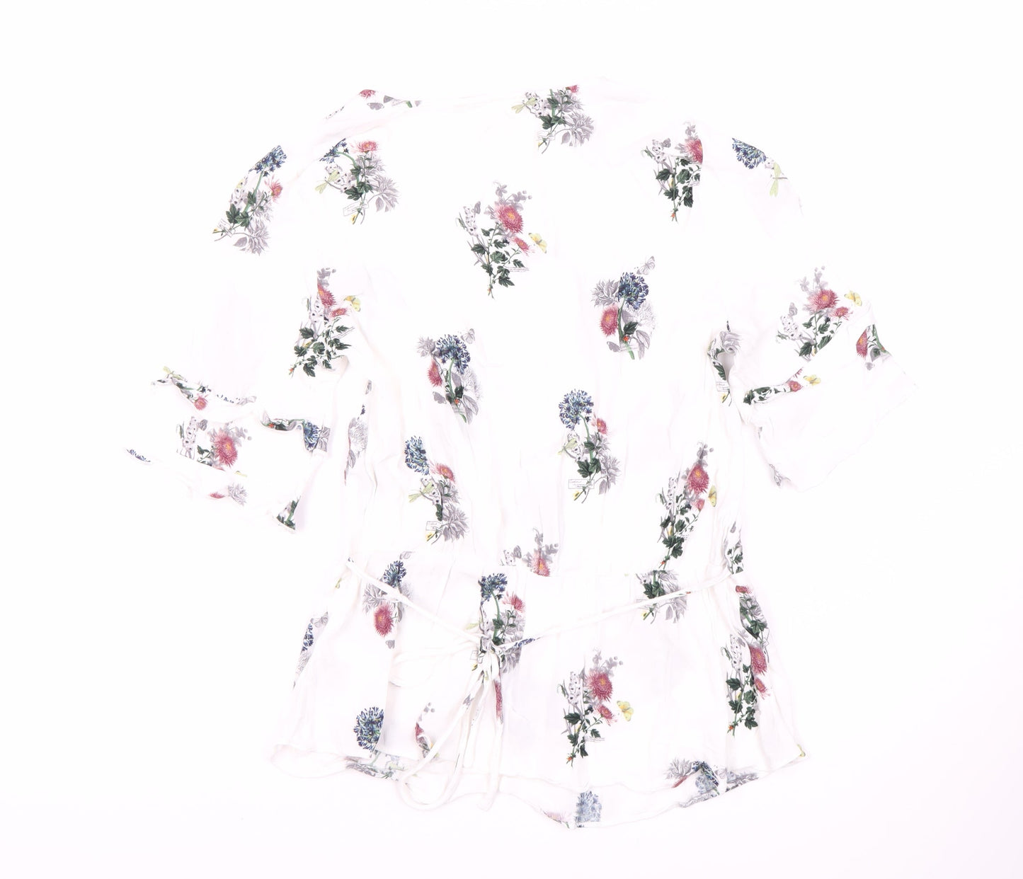 Oasis Women's Multicoloured Floral Wrap Blouse Size 10