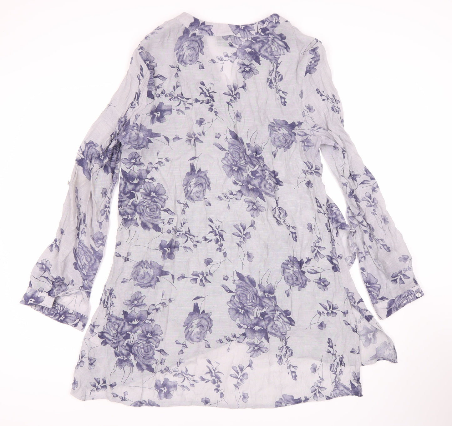 Izabel London Women's Blue Floral V-Neck Blouse Size 10