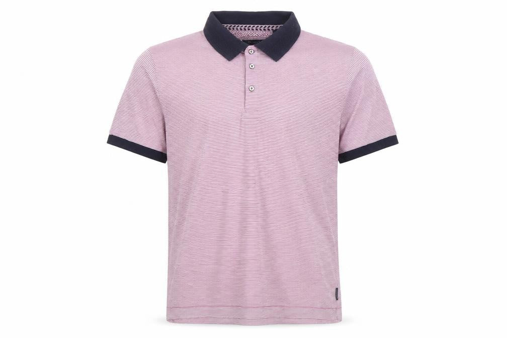Ted Baker Men's Pink Striped Polo Shirt A