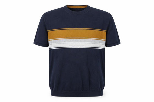 Next Men's Blue Striped 2XL Cotton Pullover Jumper