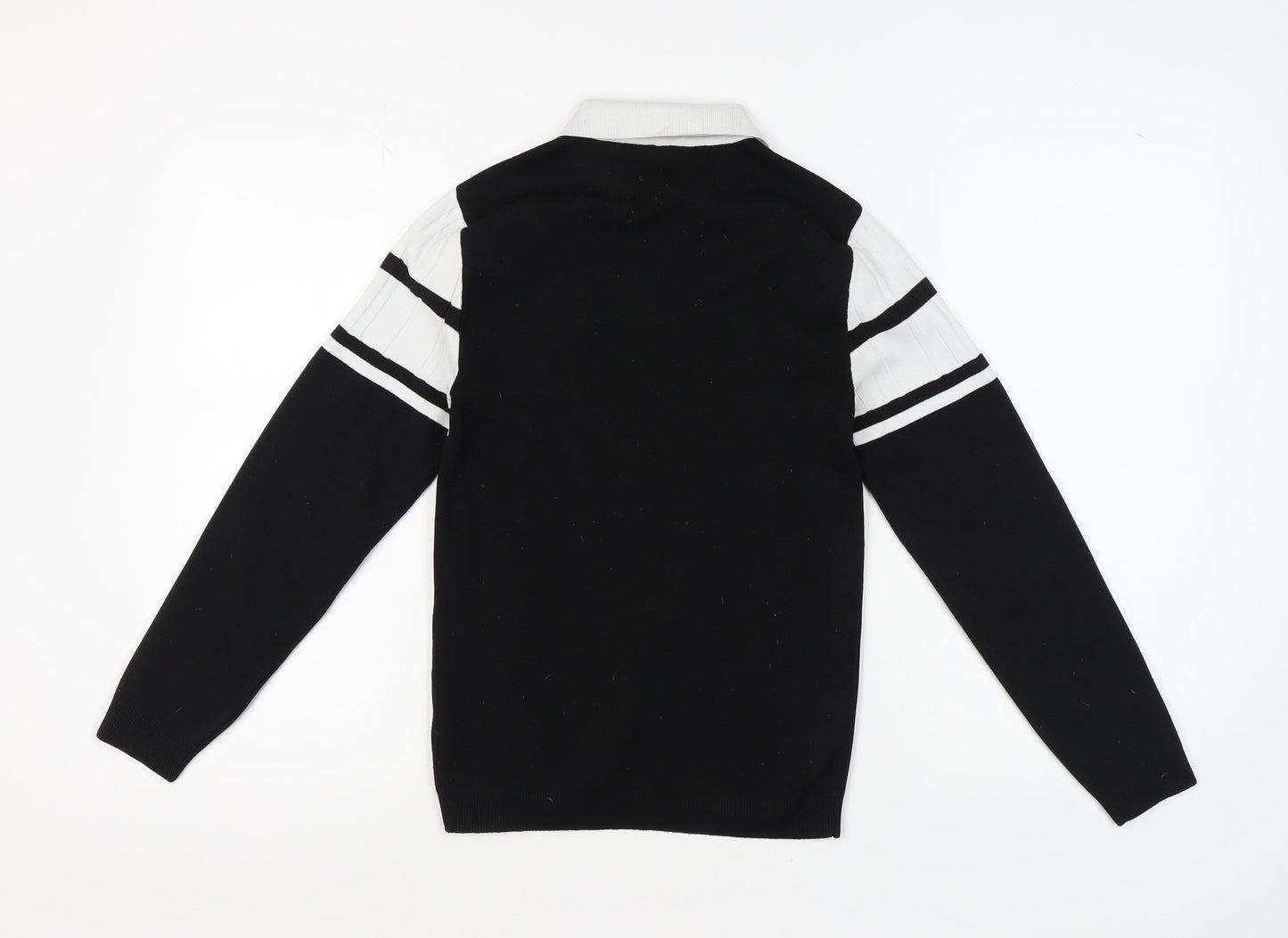 River Island Women's Black Striped Full Zip Jumper