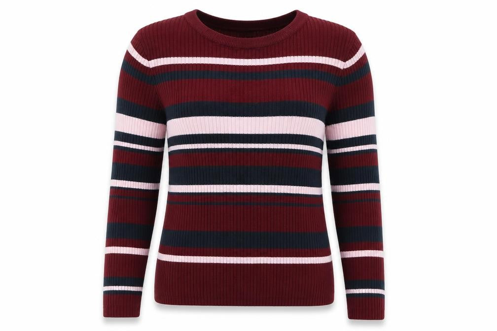 H&M Women's Multicoloured Striped Pullover Jumper, Size L