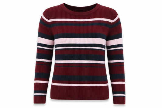 H&M Women's Multicoloured Striped Pullover Jumper, Size L