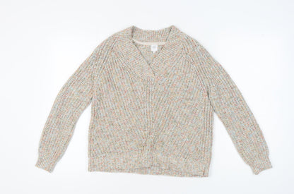 John Lewis Women's Multicoloured V-Neck Knit Jumper Size 10