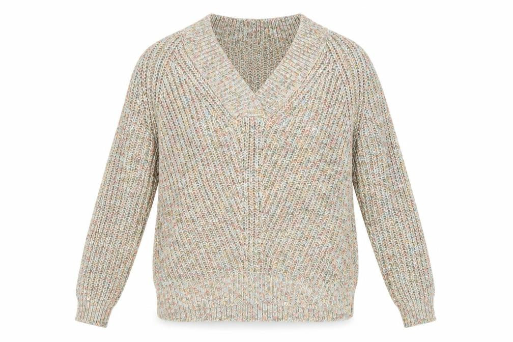 John Lewis Women's Multicoloured V-Neck Knit Jumper Size 10