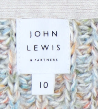 John Lewis Women's Multicoloured V-Neck Knit Jumper Size 10