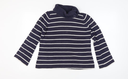 Marks and Spencer Women's Blue Stripe Cowl Neck Jumper