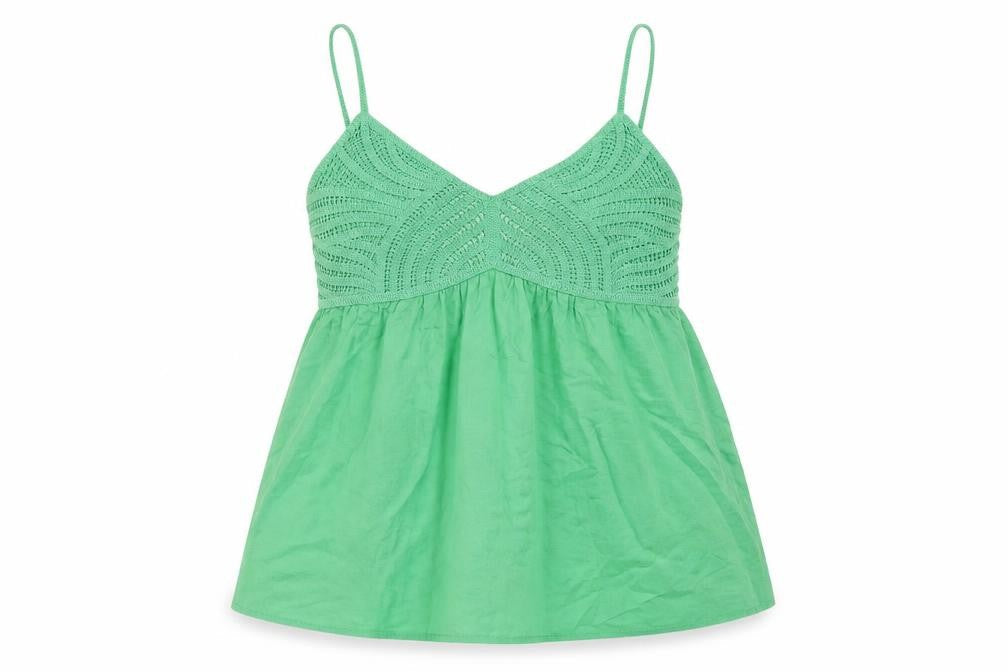 Marks & Spencer Green Cotton Camisole Tank - Size 12