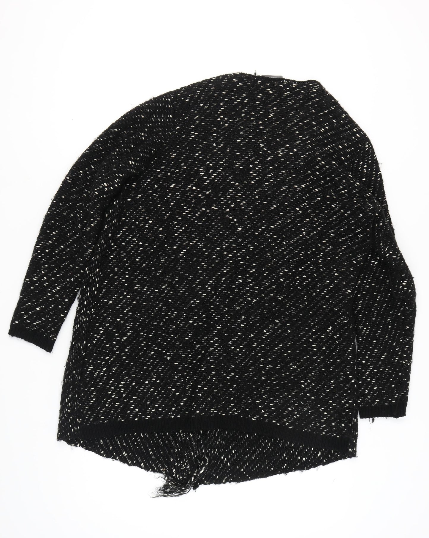 Yessica Women's Black Open Front Cardigan, Size M, Long Sleeve