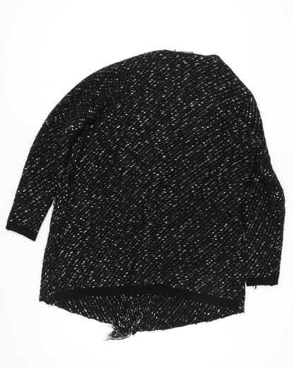 Yessica Women's Black Open Front Cardigan, Size M, Long Sleeve