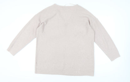 Evans Women's Pink V-Neck Pullover Jumper Size 18