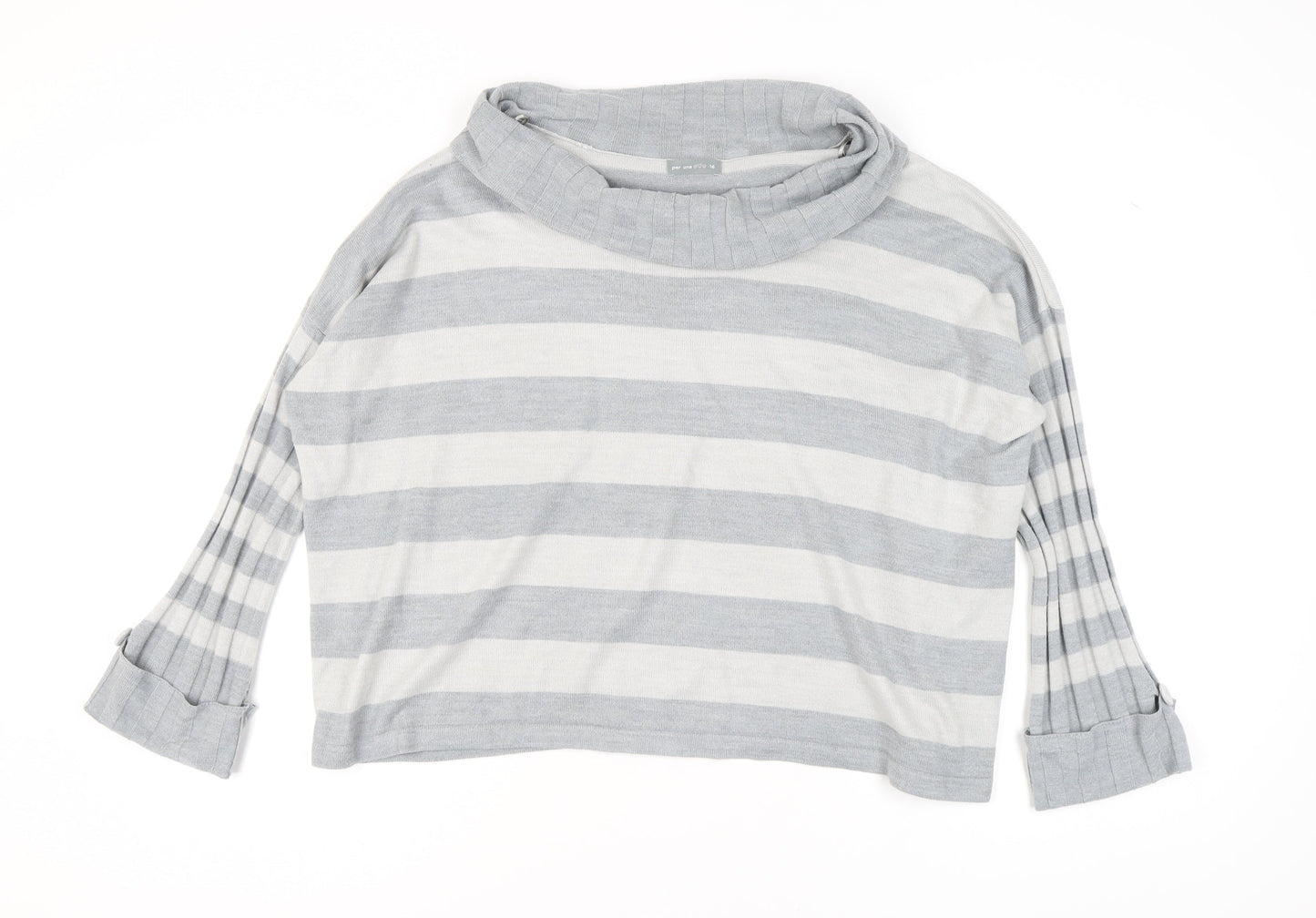 Per Una Women's Grey Striped Pullover Jumper