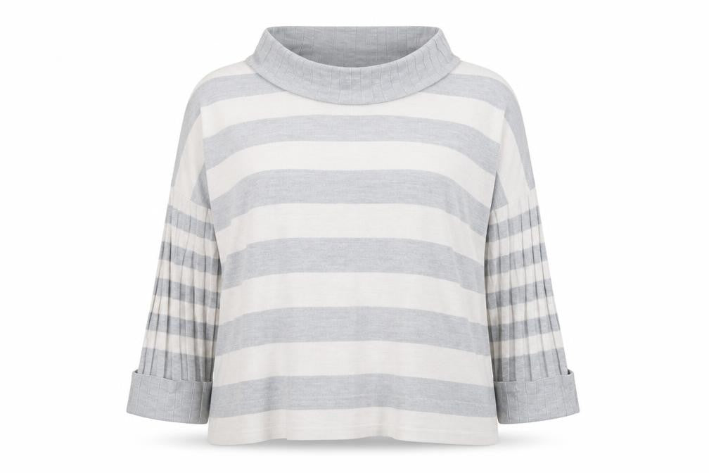 Per Una Women's Grey Striped Pullover Jumper