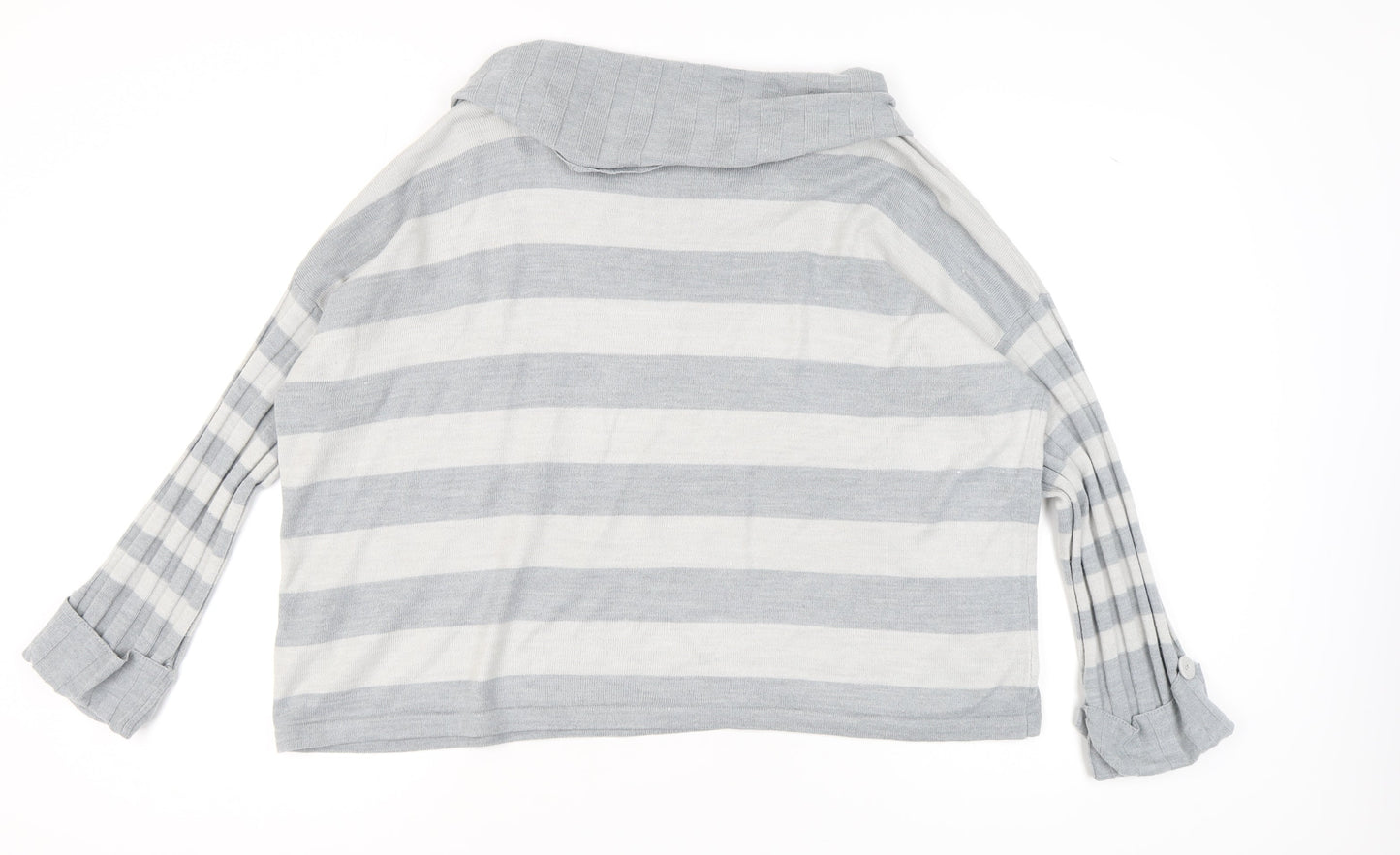 Per Una Women's Grey Striped Pullover Jumper