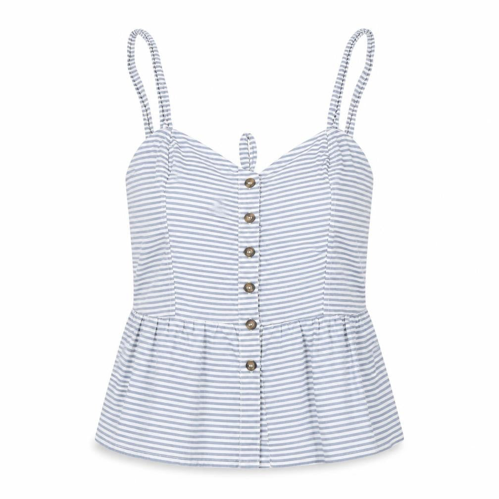 SOSO Women's Blue Striped Camisole Blouse Size 12