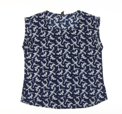 Izabel London Women's Blue Bird Blouse Size 16