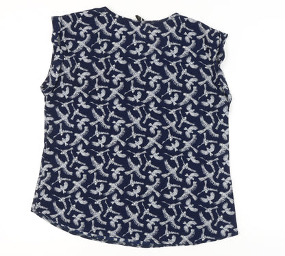 Izabel London Women's Blue Bird Blouse Size 16
