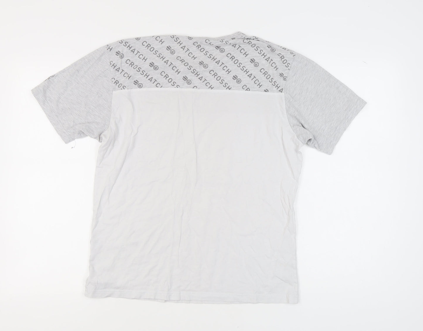Crosshatch Men's Grey Graphic Print T-Shirt Size L