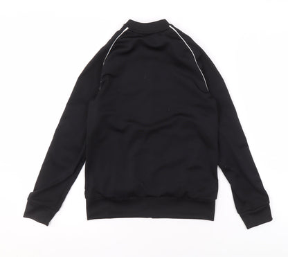 Back view of Adidas boys’ black track jacket 9-10 years full zip sports