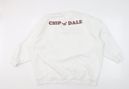 Preloved Disney Women's White Chip 'n' Dale Pullover Graphic Sweatshirt Size 18 - Back