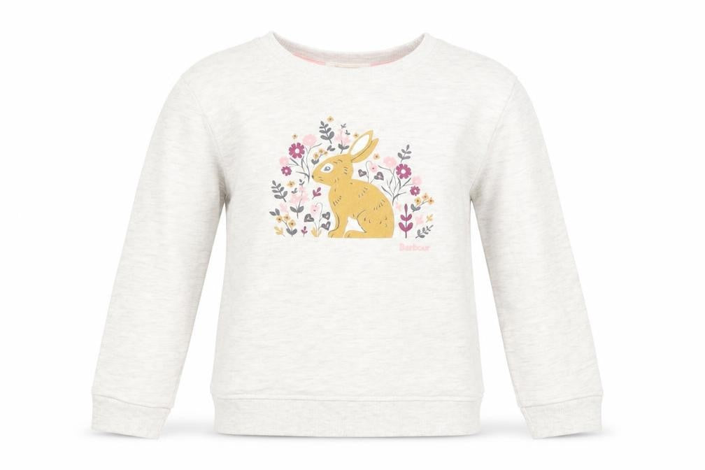 Barbour Girls White Bunny Graphic Sweatshirt S