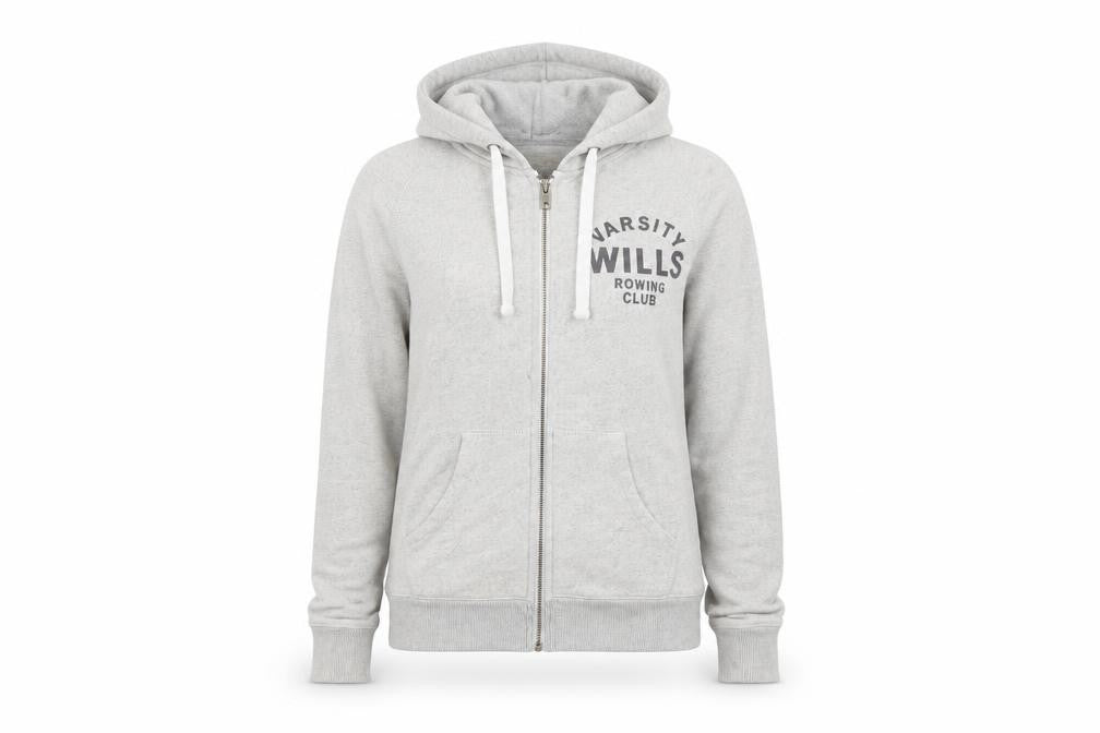 Jack Wills Women's Grey Full Zip Hoodie Size 8