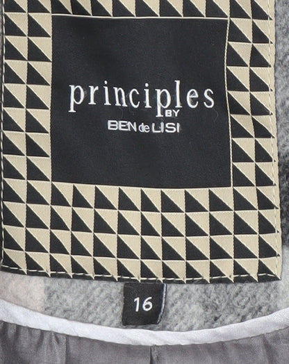 Brand and care label for Principles by Ben de Lisi Women's Plaid Blazer, size 16
