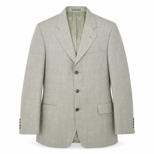 Magee Men's Grey Check Blazer, Size 40R Business Formal