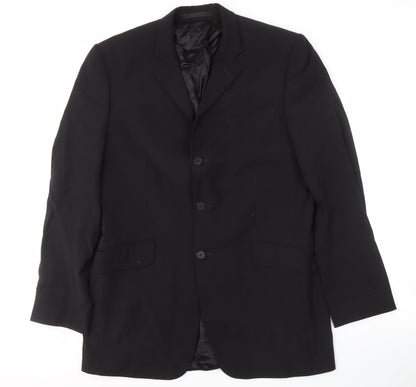 Jasper Conran Men's Black Wool Blazer, Size 42 Long