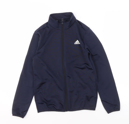 Additional front view of Adidas boys’ blue track jacket 9-10 years