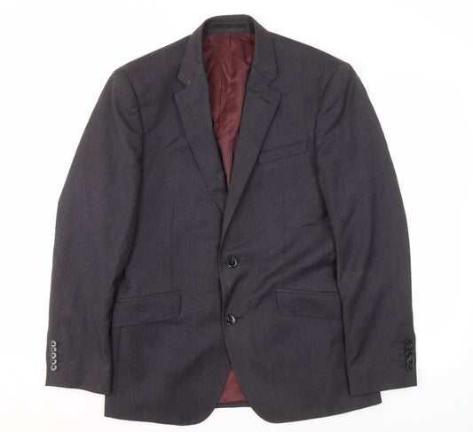 T.M. Lewin Men's Grey Slim Fit Blazer, Size 38R