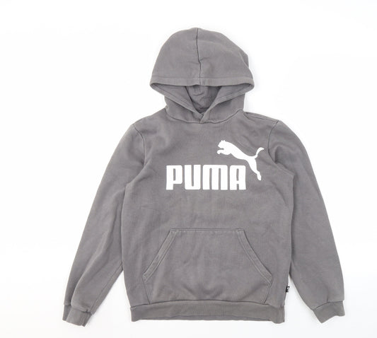 Puma Girls Grey Pullover Hoodie XL Graphic Print