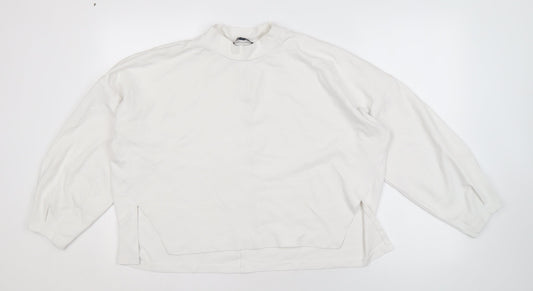 French Connection Women's White Mock Neck Sweatshirt L