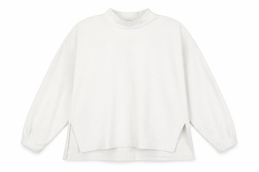 French Connection Women's White Mock Neck Sweatshirt L