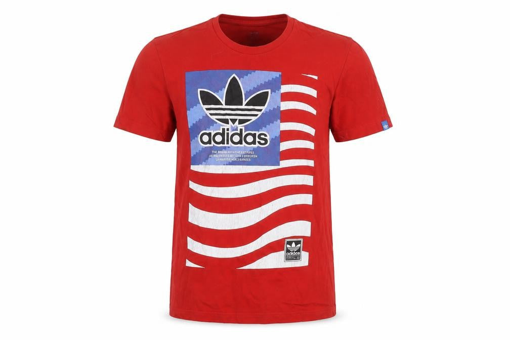 Adidas Men's Red Graphic Tee, Size S
