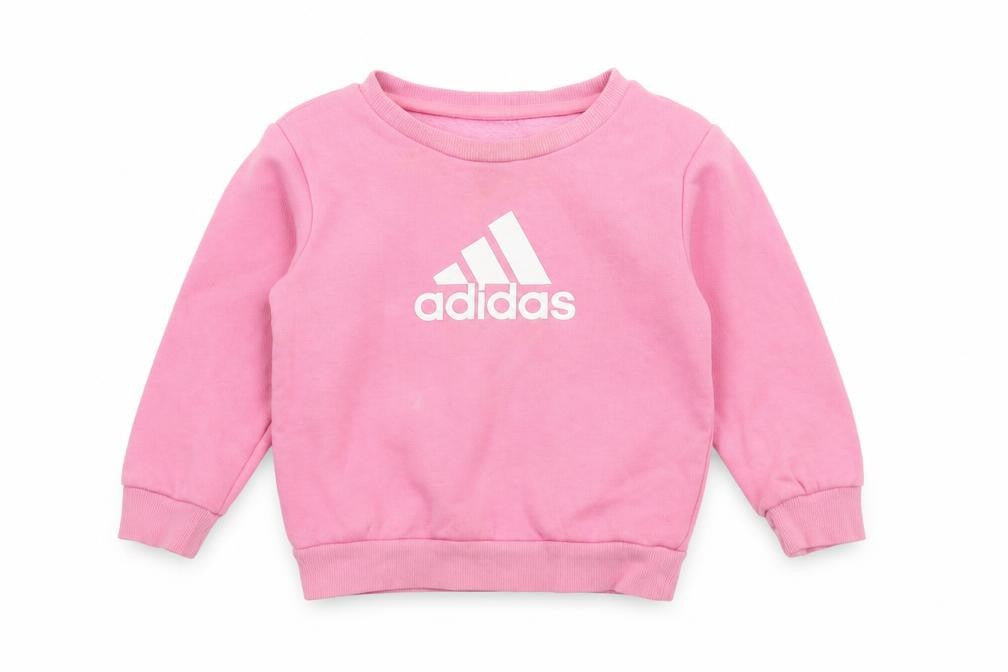 Adidas Girls Pink Jumper 2-3 Years, Logo Casual Knit