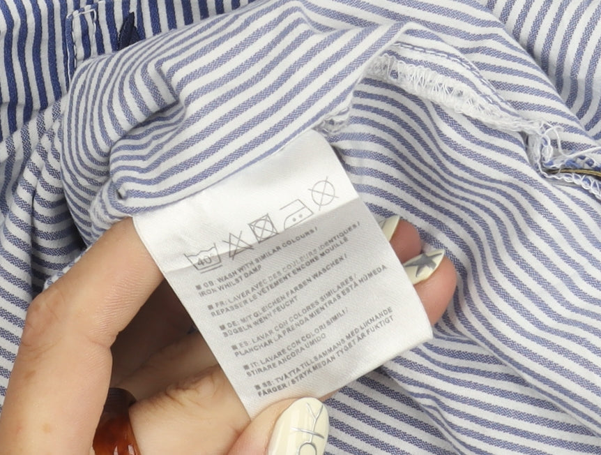 Musto Men's Blue Striped Button-Up Shirt, M