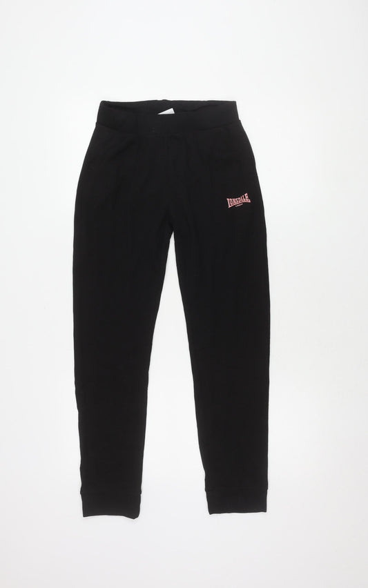 Lonsdale Girls Black Jogger Trousers Size 12