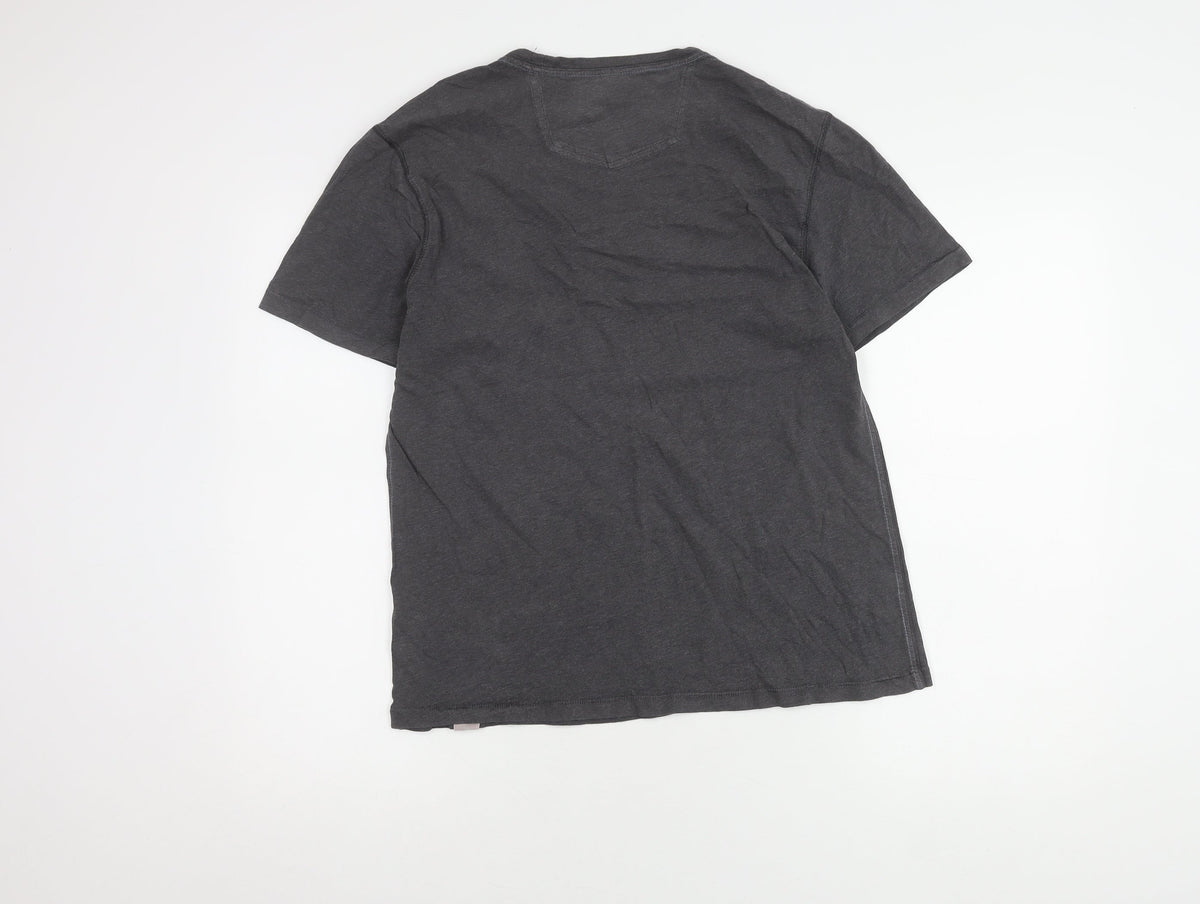 FatFace Men's Grey Cotton T-Shirt S, Casual Short Sleeve