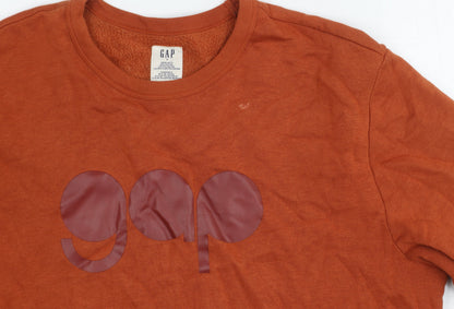 Gap Men's Brown Logo Pullover Sweatshirt L