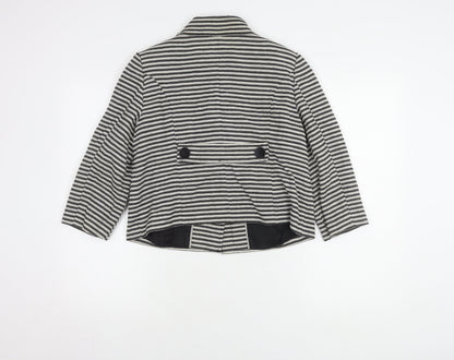 Back view of Principles Women's Black Striped Blazer, size 12