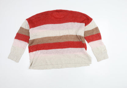 FatFace Women's Multicoloured Striped Pullover Jumper