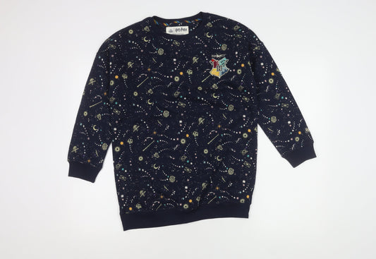 M&S Girls Blue Harry Potter Sweatshirt, 11-12 Years, Embroidered