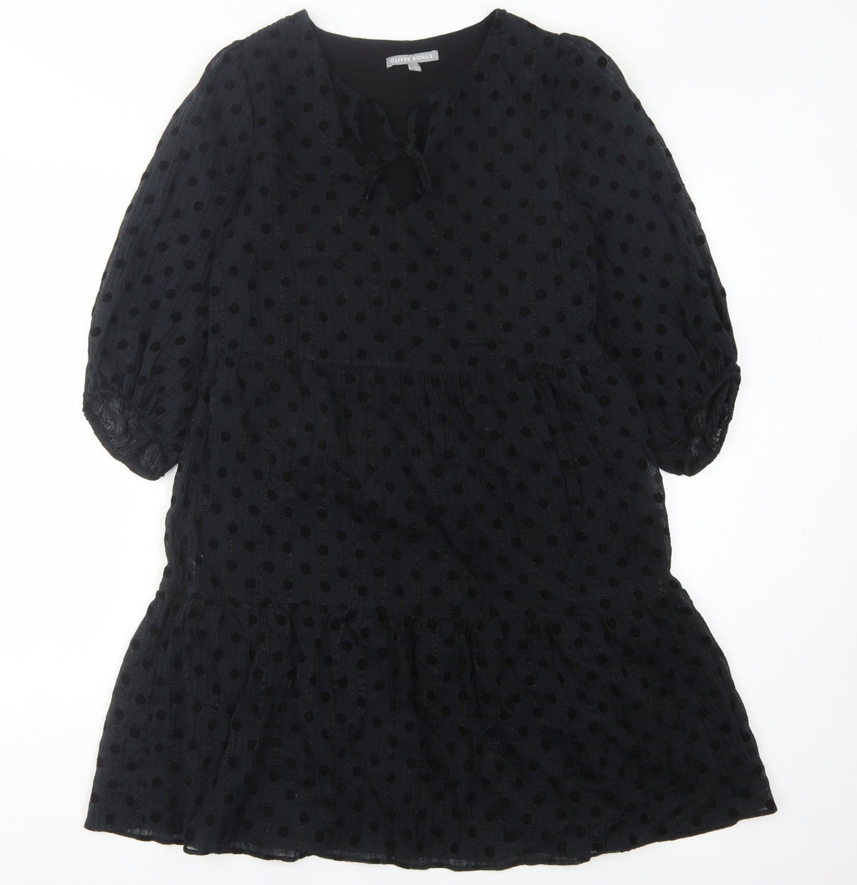 Oliver Bonas Women's Black Polka Dot Dress Size 8